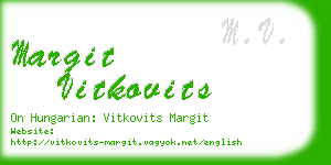 margit vitkovits business card